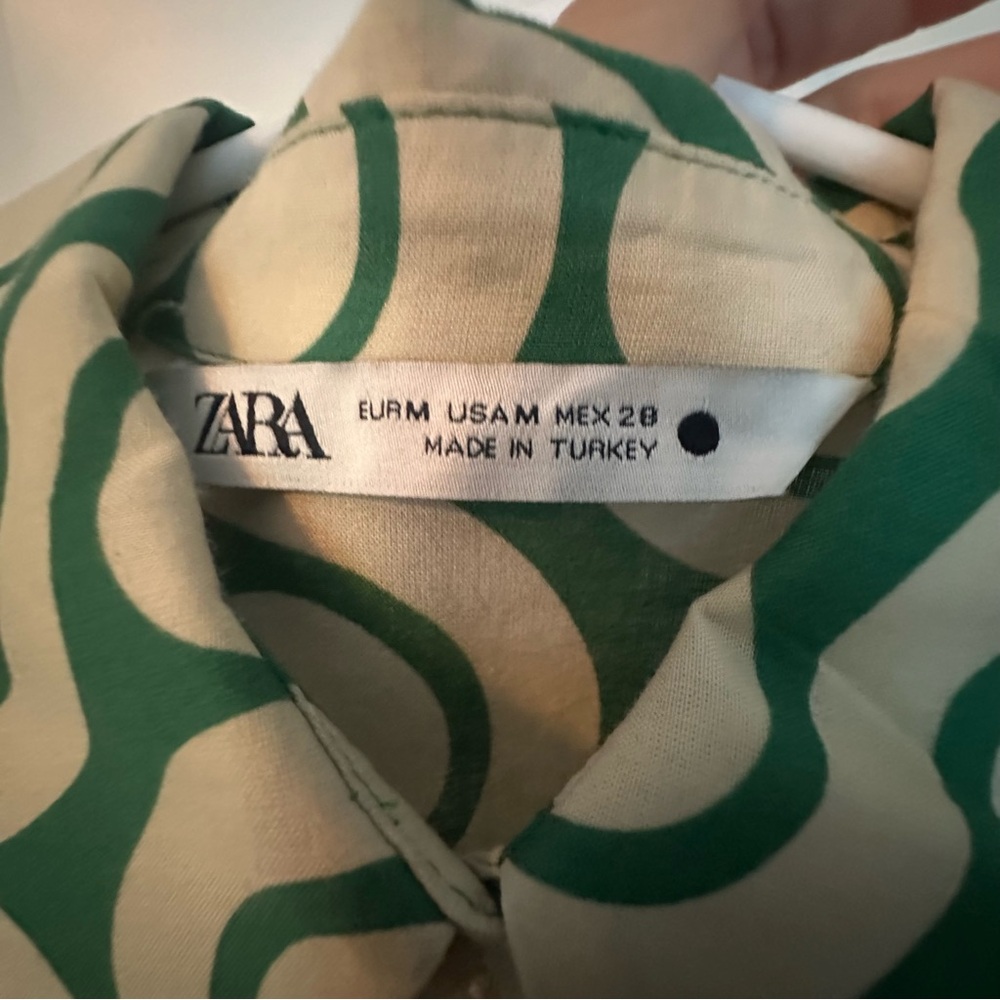 Zara Green and Cream Mini Dress - Picture 10 of 10